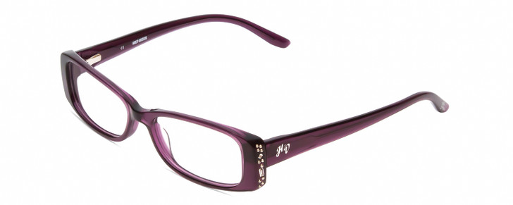 Profile View of Harley Davidson HD0515 Ladies Oval Designer Glasses in Purple Crystal Fade 52 mm
