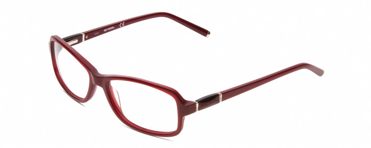 Profile View of Harley Davidson HD0537 Ladies Oval Designer Reading Glasses in Burgundy Red 54mm