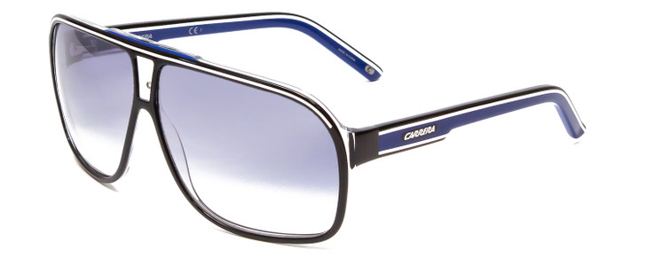 Carrera GRAND PRIX 2/S Pilot Designer Sunglasses in Black White/Blue Grey 64mm