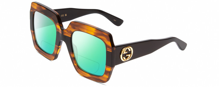 Gucci GG0178S Womens Polarized BIFOCAL Sunglasses Transparent Havana/Black 54mm