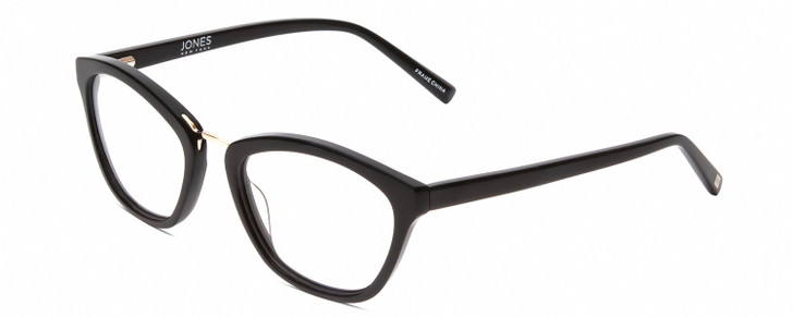 Profile View of Jones New York J766 Women's Cateye Full Rim Designer Reading Glasses Black 52 mm