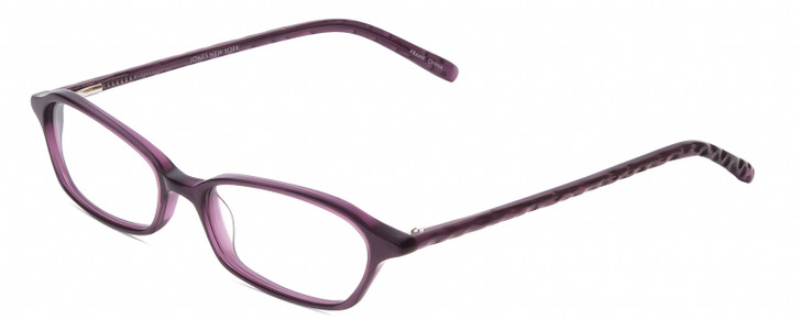 Profile View of Jones New York J220 Designer Single Vision Prescription Rx Eyeglasses in Purple Crystal Ladies Cat Eye Full Rim Acetate 49 mm