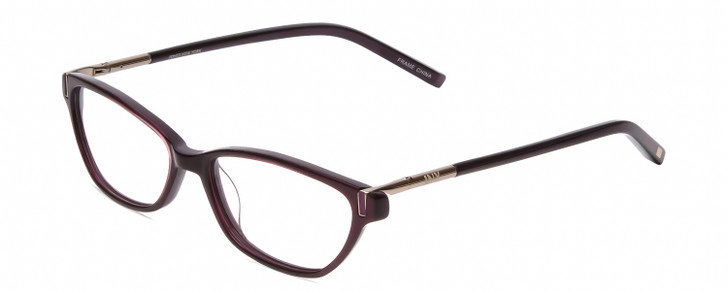 Jones New York J223 Cateye Prescription Glasses Purple Silver Black 49 mm Rx-S.V