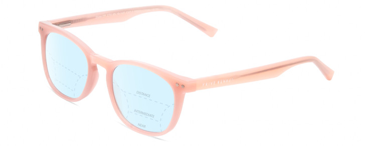 Profile View of Prive Revaux Show Off Single Designer Progressive Lens Blue Light Blocking Eyeglasses in Crystal Amethyst Pink Ladies Round Full Rim Acetate 48 mm