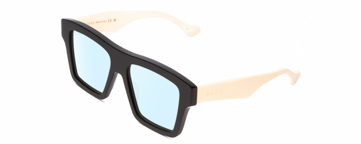 GUCCI GG0962S Unisex Retro Designer Blue Light Glasses in Black Ivory White 55mm