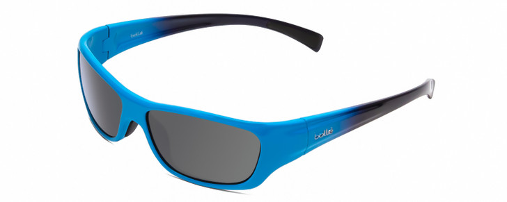 Profile View of Bolle KIDS CROWN JR Unisex Sport Designer Sunglasses in Blue Fade Navy/Grey 50mm