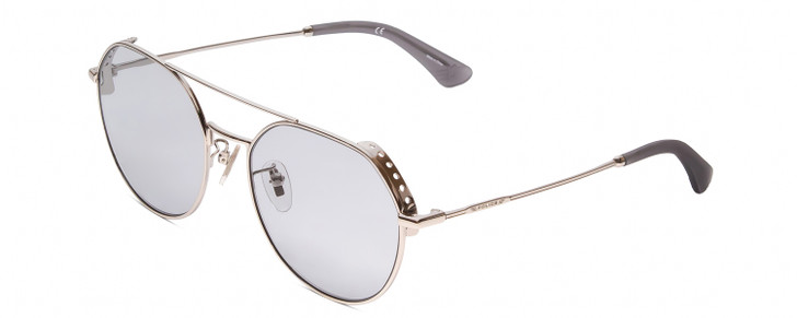 Profile View of POLICE SPL636 Unisex Aviator Designer Sunglasses Silver/Crystal/Light Grey 55 mm