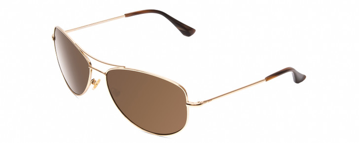 Profile View of KATE SPADE ALLY Womens Aviator Designer Sunglasses Gold/Brown Stripe/Brown 60 mm