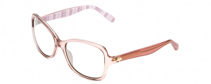 Profile View of KATE SPADE AYLEEN Designer Reading Eye Glasses in Pink Crystal/White Ladies Panthos Full Rim Acetate 56 mm