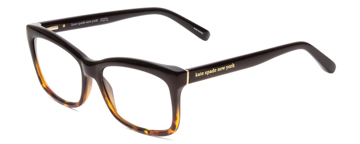 Profile View of Kate Spade DOLLIE Womens Cateye Reading Glasses Black Amber Tortoise Havana 53mm