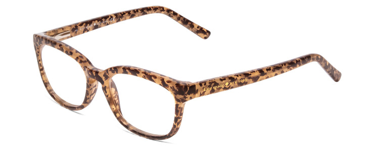 Profile View of Kate Spade TABBY/O Designer Progressive Lens Prescription Rx Eyeglasses in Light Beige Crystal & Brown Spotty Tortoise  Ladies Cat Eye Full Rim Acetate 50 mm