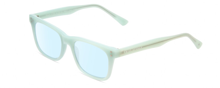 Profile View of Prive Revaux Expert Designer Blue Light Blocking Eyeglasses in Mint Green Crystal Unisex Rectangle Full Rim Acetate 50 mm