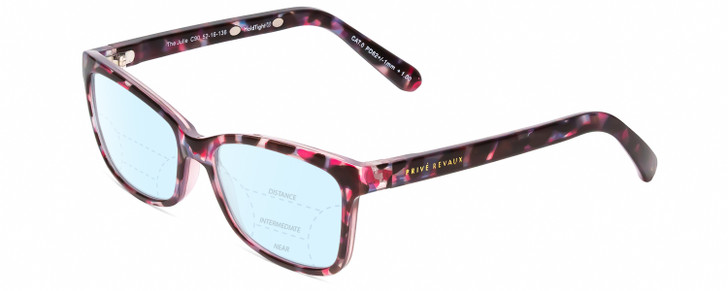Prive Revaux Julie Cateye Progressive Blue Light Glasses in Purple Tortoise 50mm