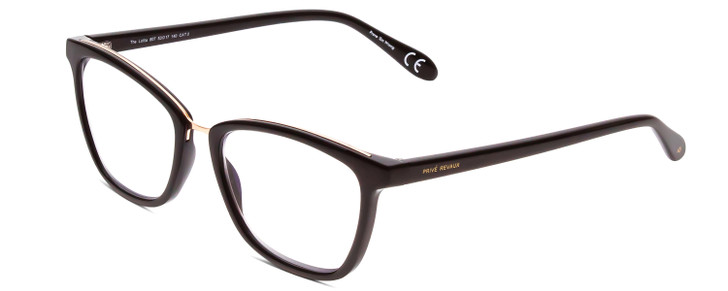 Profile View of Prive Revaux Lolita Womens Cateye Reading Glasses in Caviar Black/Rose Gold 51mm