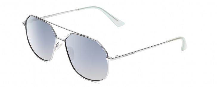 Prive Revaux Cooper Unisex Pilot Sunglasses Silver Crystal/Polarized Blue 56mm