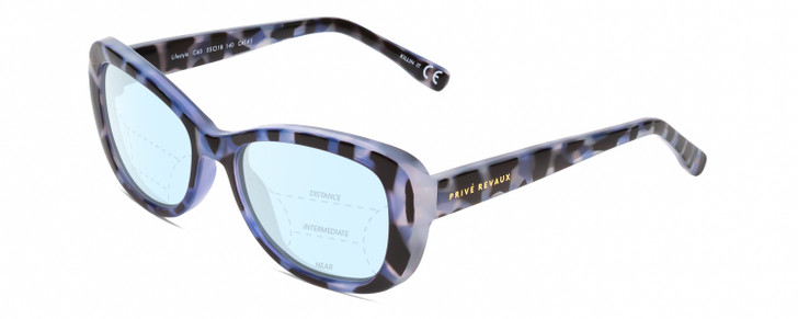Prive Revaux Lifestyle Women's Progressive Blue Light Glasses Blue Tortoise 55mm
