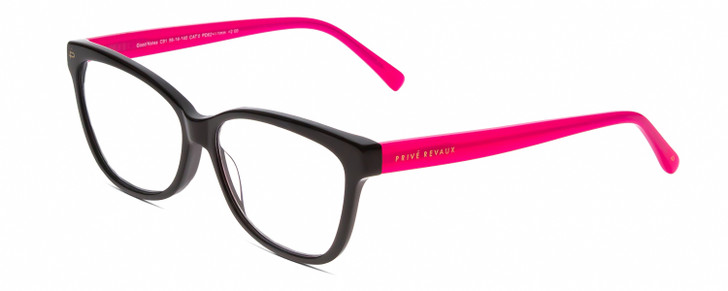 Prive Revaux Good Notes Cateye Reading Glasses Caviar Black Bubblegum Pink 56 mm