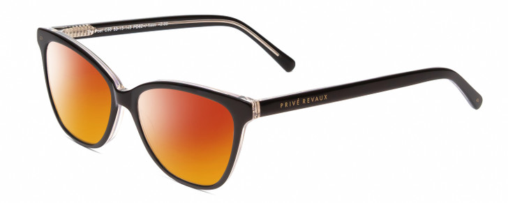 Prive Revaux Poet Cateye Polarized Sunglasses in Caviar Black/Clear Crystal 52mm