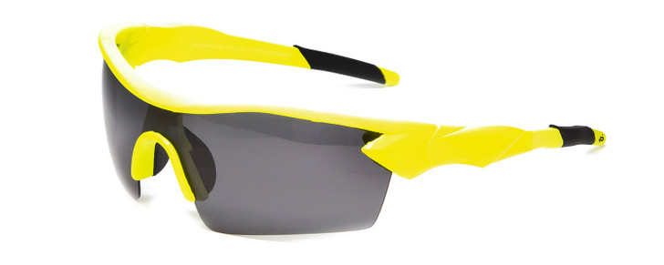 Profile View of Prive Revaux Off Grid Men Wrap Sport Sunglasses Lime Green/Polarized Silver 64mm