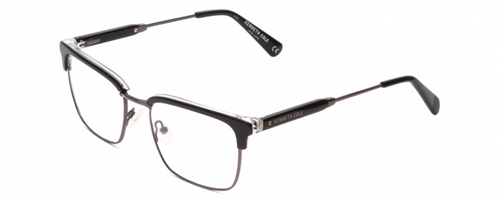 Kenneth Cole KC0303 Unisex Reading Glasses in Black Gunmetal Clear Crystal 52 mm