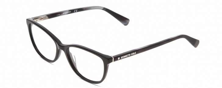 Profile View of Kenneth Cole KC0308 Women Oval Designer Reading Glasses in Black Grey White 52mm