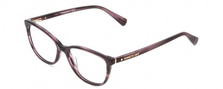Profile View of Kenneth Cole KC0308 Women's Oval Designer Reading Glasses in Violet Purple 52 mm