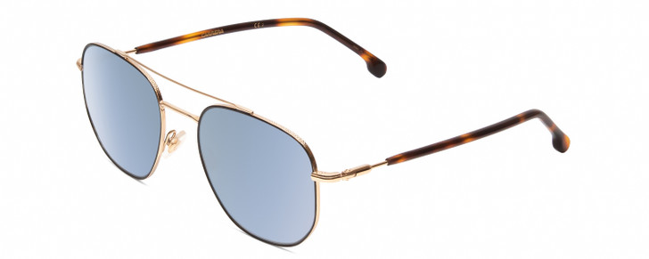 Profile View of Carrera 236/S Unisex Hexagonal Sunglasses Havana Tortoise Gold/Blue Mirror 54 mm