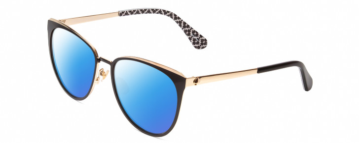 KATE SPADE JABREAS Womens Cat Eye Designer Polarized Sunglasses Black Gold 57 mm