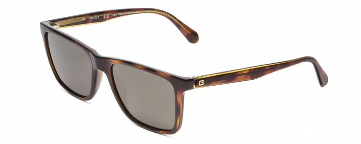 Profile View of Guess GU6935 Unisex Designer Sunglasses in Glaze Tortoise Havana/Green Grey 55mm