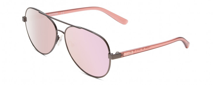 Profile View of Kenneth Cole Reaction KC2793 Womens Aviator Sunglasses Gunmetal/Pink Mirror 60mm