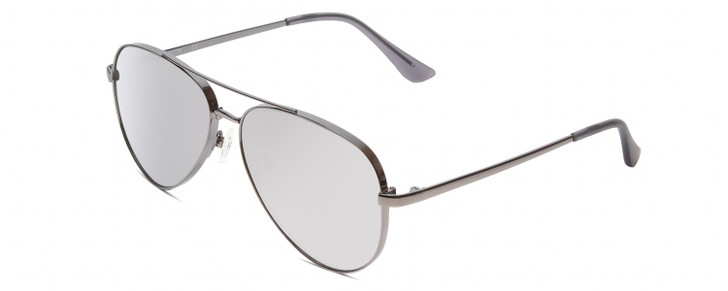 Profile View of Kenneth Cole Reaction KC2829 Unisex Aviator Sunglass Gunmetal/Silver Mirror 58mm