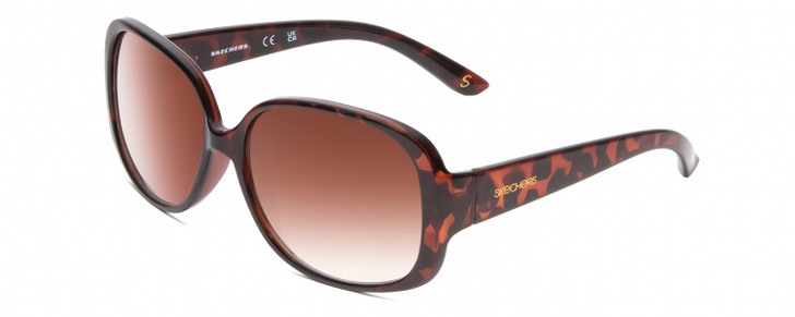 Profile View of Skechers SE6014 Womens Sunglasses in Tortoise Havana Crystal/Brown Gradient 58mm