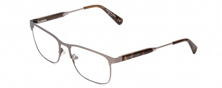 Profile View of Kenneth Cole KC0312 Unisex Square Reading Glasses Gun Metal Silver Tortoise 53mm