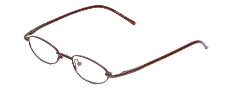 Profile View of Metal Flex KIDS 1003 Girls Oval Designer Reading Glasses in Metallic Brown 42 mm