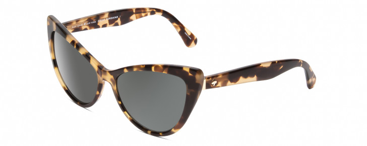 Profile View of Kate Spade KARINA Women Cat Eye Sunglass Beige Tortoise Havana Crystal/Grey 56mm