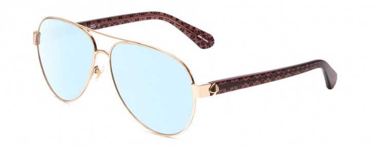 Kate Spade GENEVA Womens Pilot Blue Light Glasses Gold Pink Crystal Black 59mm