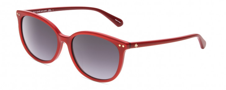 Profile View of Kate Spade ALINA Women's Oval Full Rim Designer Sunglasses Cherry Red/Grey 55 mm