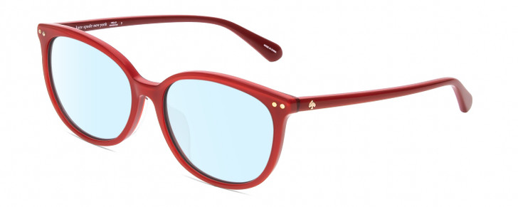 Profile View of Kate Spade ALINA Designer Blue Light Blocking Eyeglasses in Cherry Red Ladies Oval Full Rim Acetate 55 mm