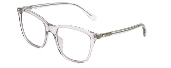 Profile View of Kate Spade PAVIA Designer Reading Eye Glasses in Clear Green Crystal Ladies Square Full Rim Acetate 55 mm