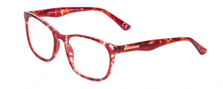 Profile View of Calabria Prive Shawn Womens Reading Glasses in Crystal Red Tortoise Havana 56 mm