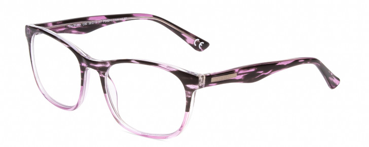 Profile View of Calabria Prive Shawn Womens Reading Glasses in Crystal Purple Marble Stripe 56mm