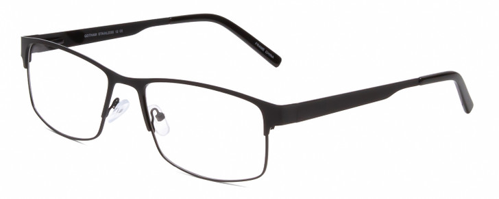 Profile View of Gotham Premium Stainless Steel 12 Unisex Reading Glasses in Gunmetal Silver 58mm