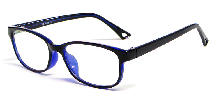 Soho 117 in Black-Blue Designer Reading Glass Frames :: Custom Left & Right Lens