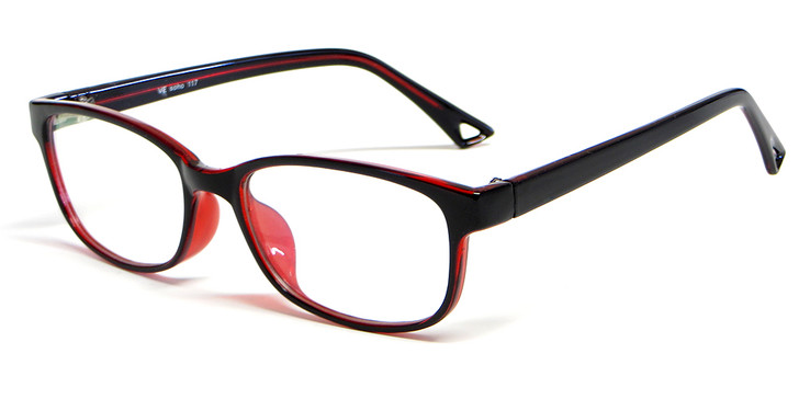 Soho 117 in Black-Red Designer Reading Glass Frames :: Custom Left & Right Lens
