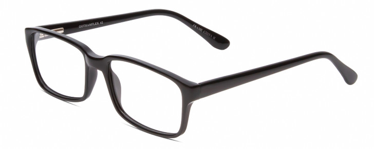 Gotham Premium Flex 42 Mens Square Reading Glasses in Gloss Black 56 mm Custom Lens