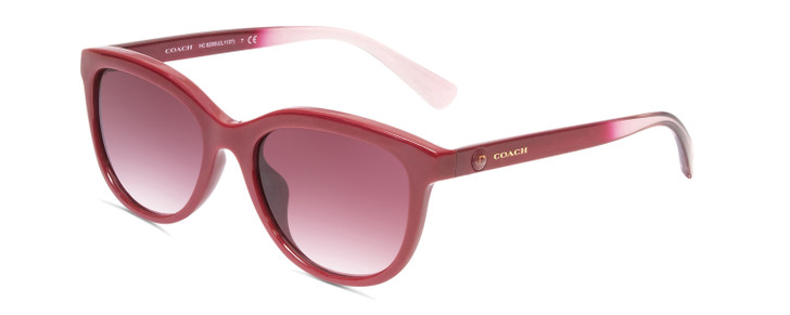 Coach HC8285U Women's Cat Eye Designer Sunglasses Burgundy Red/Red Gradient 56mm
