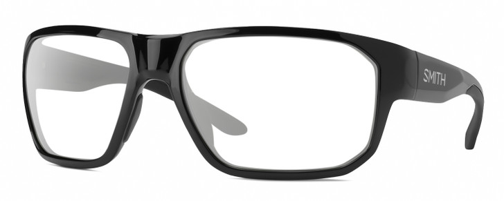 Profile View of Smith Optics Arvo Designer Bi-Focal Prescription Rx Eyeglasses in Gloss Black Mens Rectangle Full Rim Acetate 61 mm