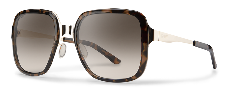 Profile View of Smith Aveline Unisex Sunglasses Tortoise Gold/Photochromic Polarized Brown 55 mm