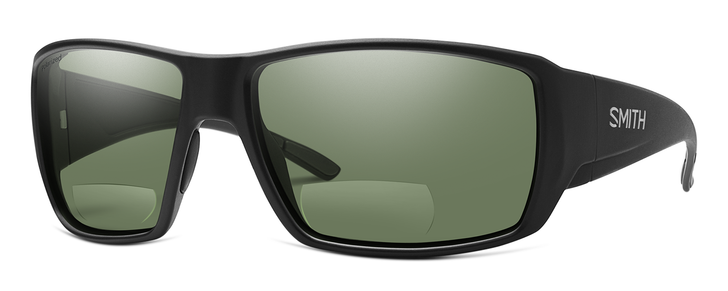 Smith Guide Choice Unisex Sunglass Black/Carbonic Polarized Gray Green +2.50 62mm
