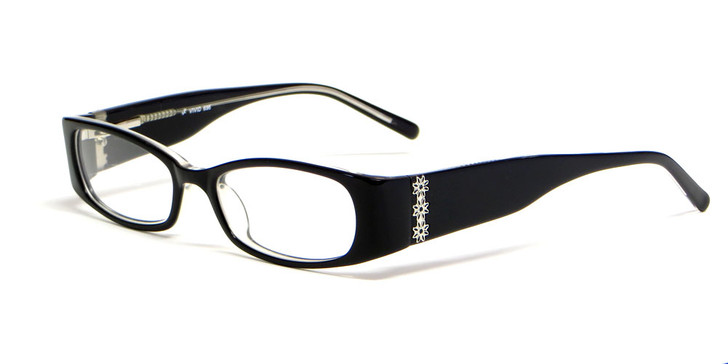 Calabria Viv 696 Designer Eyeglasses in Black Crystal :: Custom Left & Right Lens